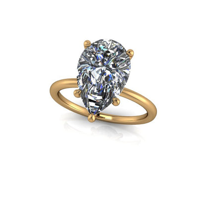 Emerald Cut Cathedral Solitaire Engagement Ring LR002W