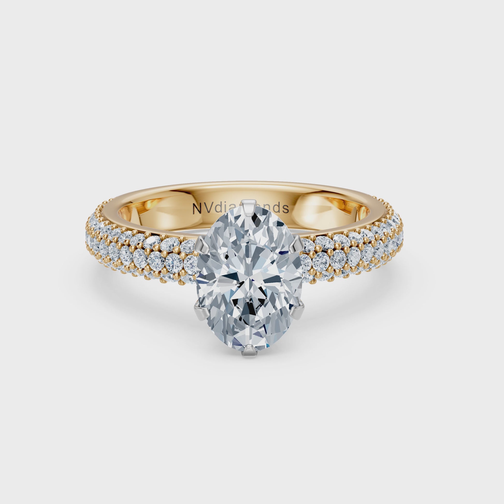 Valentina-Oval 3 Row Solitaire