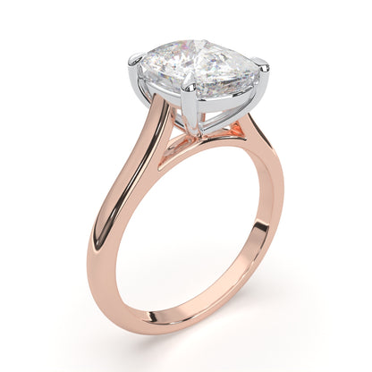 Cushion Solitaire Cathedral Engagement Ring LR011W