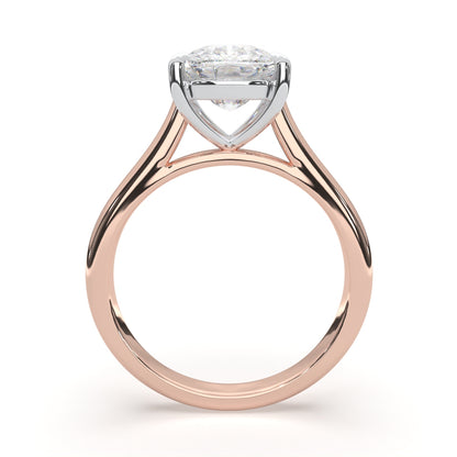 Cushion Solitaire Cathedral Engagement Ring LR011W