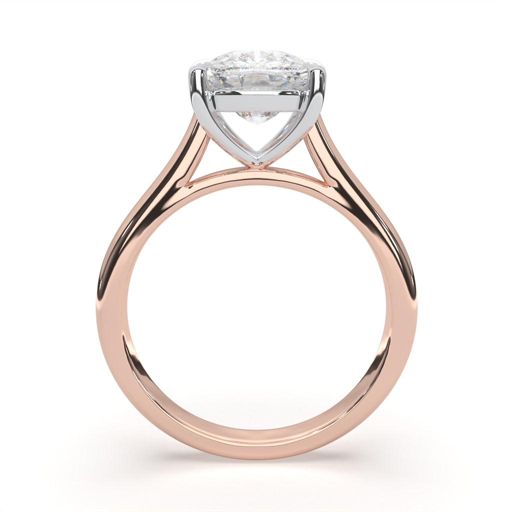 Oval Solitaire Cathedral Engagement ring LR020R