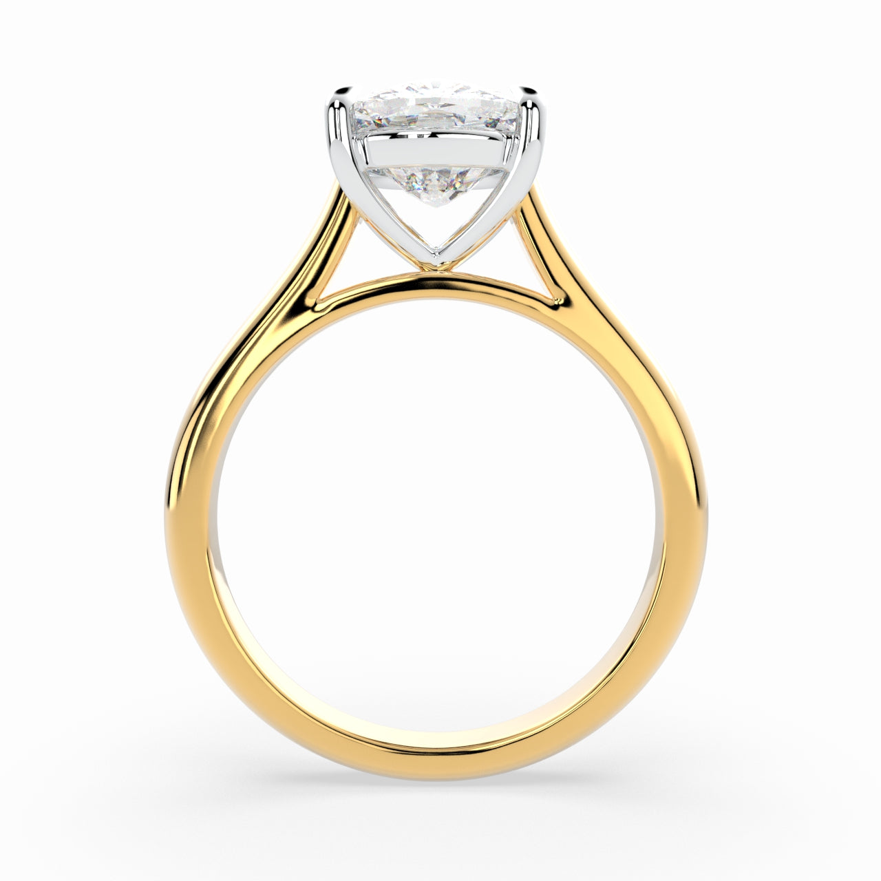 Cushion Solitaire Cathedral Engagement Ring LR011W