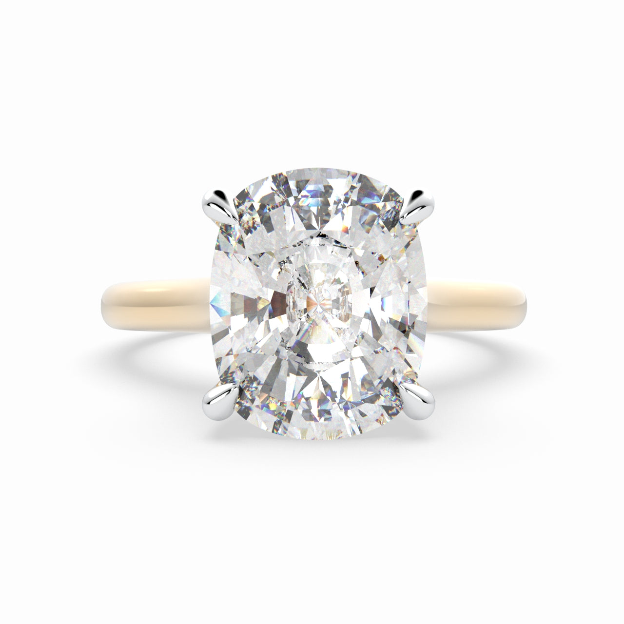 Cushion Solitaire Cathedral Engagement Ring LR011W