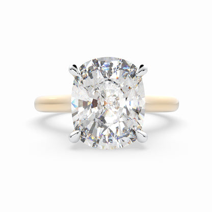 Cushion Solitaire Engagement Ring with hidden halo LR012Y