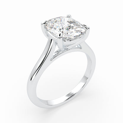 Cushion Solitaire Cathedral Engagement Ring LR011W