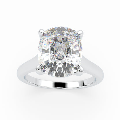 Cushion Solitaire Engagement Ring with hidden halo LR012W