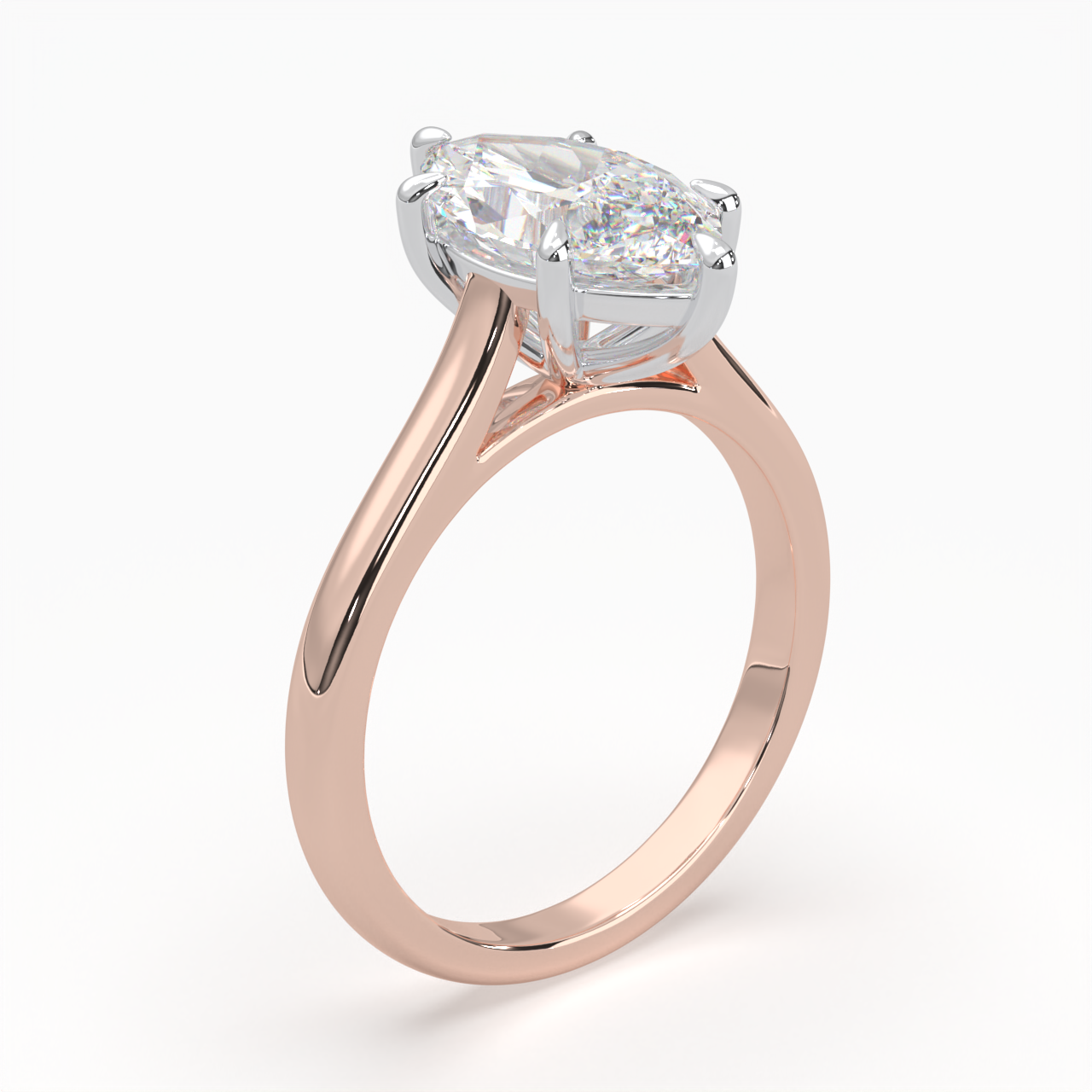 Marquise Solitaire Cathedral Engagement Ring LR008Y