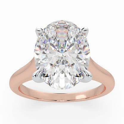 Oval Solitaire Cathedral Engagement ring LR020R