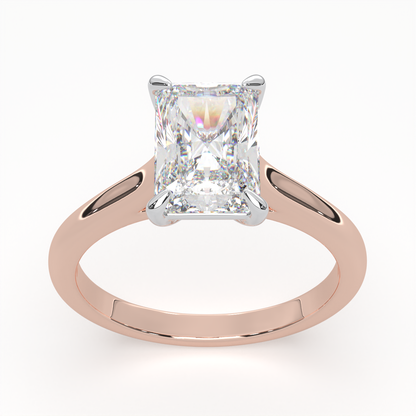 Radiant Cut Cathedral Solitaire Engagement Ring LR002Y