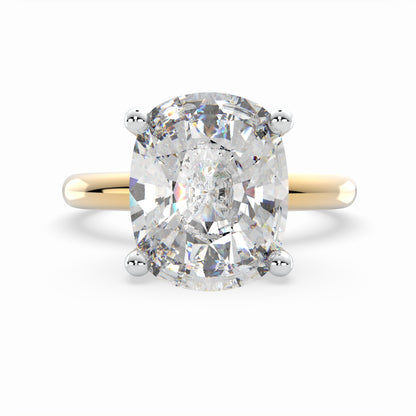 Oval Solitaire Engagement Ring with Hidden Halo LR001