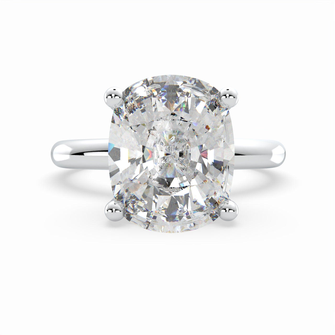 Cushion Solitaire Engagement Ring with hidden halo LR012Y