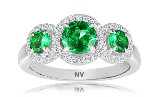 Emerald Halo Ring CLH010
