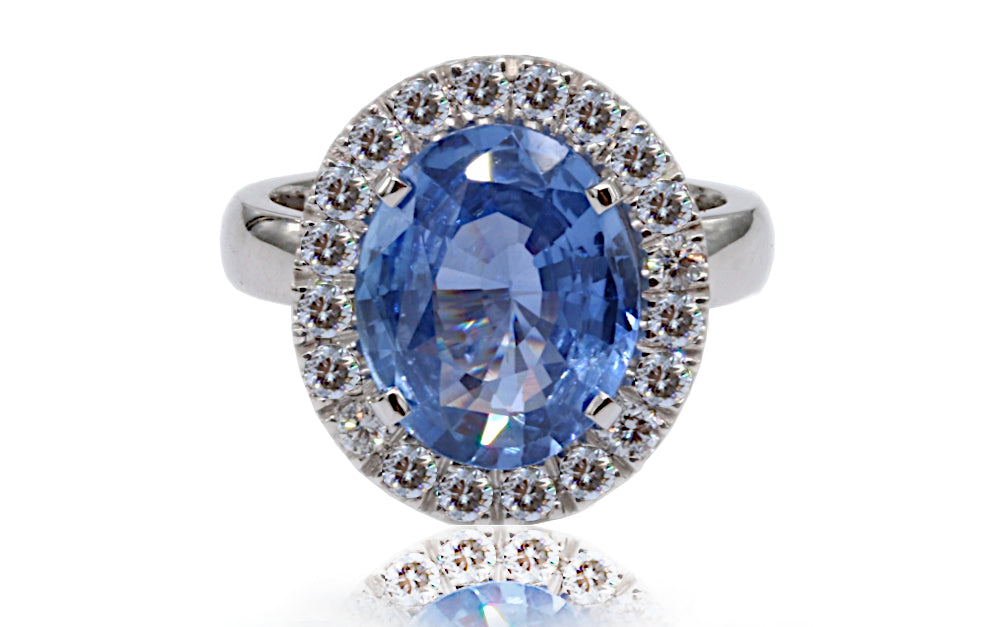 Ceylon Sapphire and Diamond Ring R612