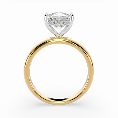 Cushion Solitaire Engagement Ring with hidden halo LR012Y