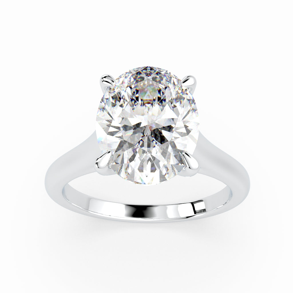 Oval Solitaire Cathedral Engagement ring LR020Y