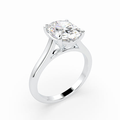 Oval Solitaire Cathedral Engagement ring LR020Y