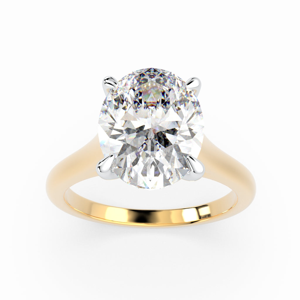 Oval Solitaire Cathedral Engagement ring LR020Y