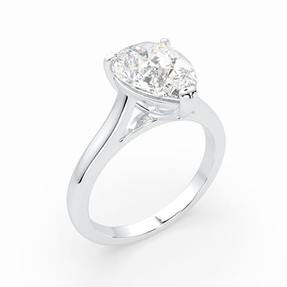 Pear Shape Cathedral Solitaire Engagement ring LR026Y