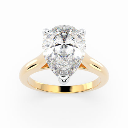 Pear Shape Cathedral Solitaire Engagement ring LR026Y