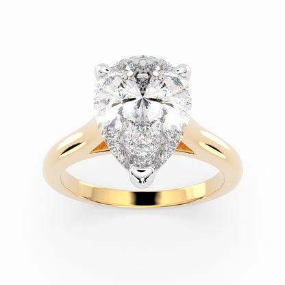 Pear Shape Solitaire Engagement ring LR026W