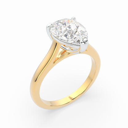 Pear Shape Cathedral Solitaire Engagement ring LR026Y