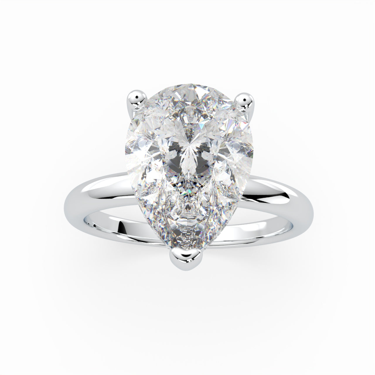 Pear Shape Solitaire Engagement ring LR026W