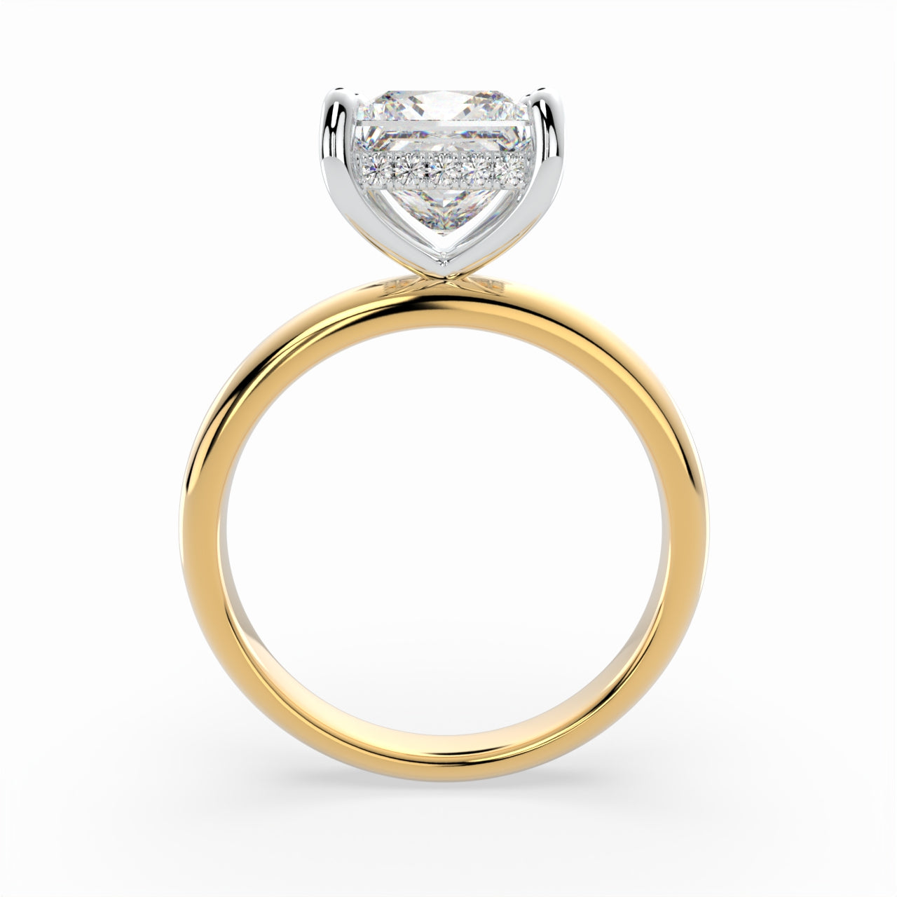 Princess Solitaire Engagement Ring with hidden halo LR025Y