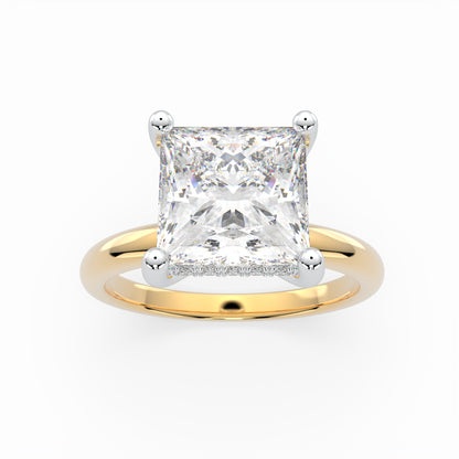 Princess Solitaire Engagement Ring with hidden halo LR025Y