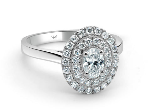 Oval Halo ring R1021