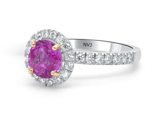 Pink Sapphire and Diamond Ring R1038