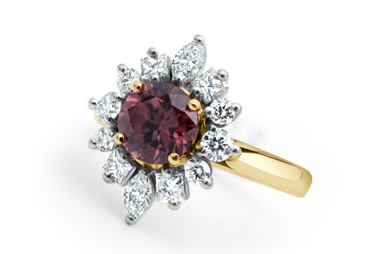 Purple/Pink Tanzanian Zircon Ring G1017