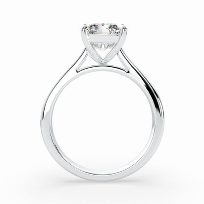 Emerald Cut Solitaire Cathedral Engagement Ring LR028Y