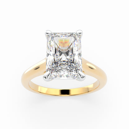 Emerald Cut Solitaire Cathedral Engagement Ring LR028R