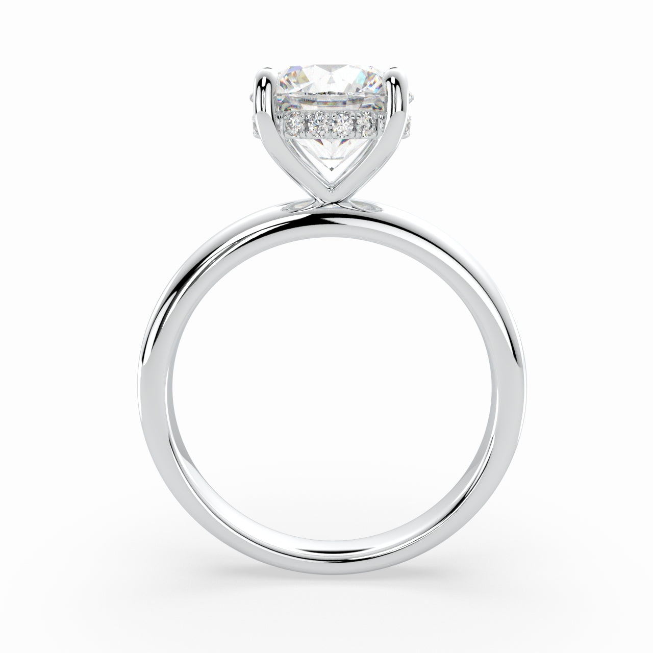 Round Solitaire Engagement Ring with hidden halo LR019Y