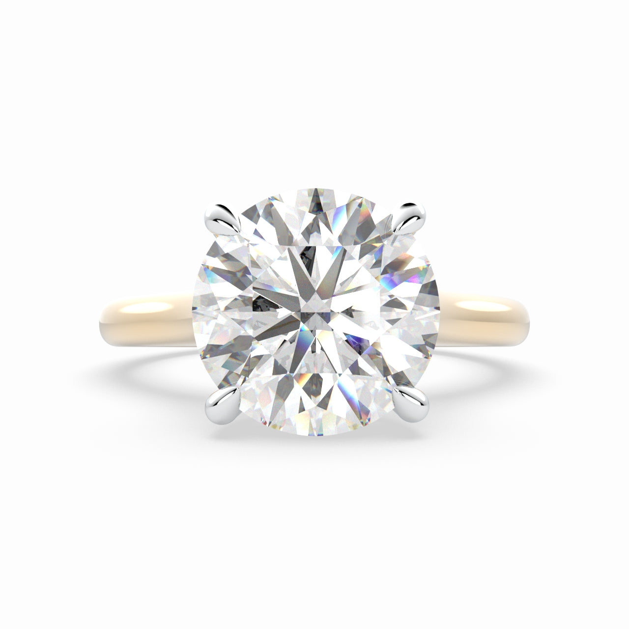 Round Solitaire Cathedral Engagement Ring LR016R