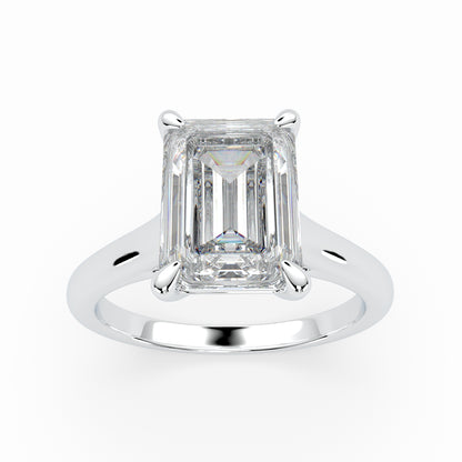 Emerald Cut Cathedral Solitaire Engagement Ring LR002W