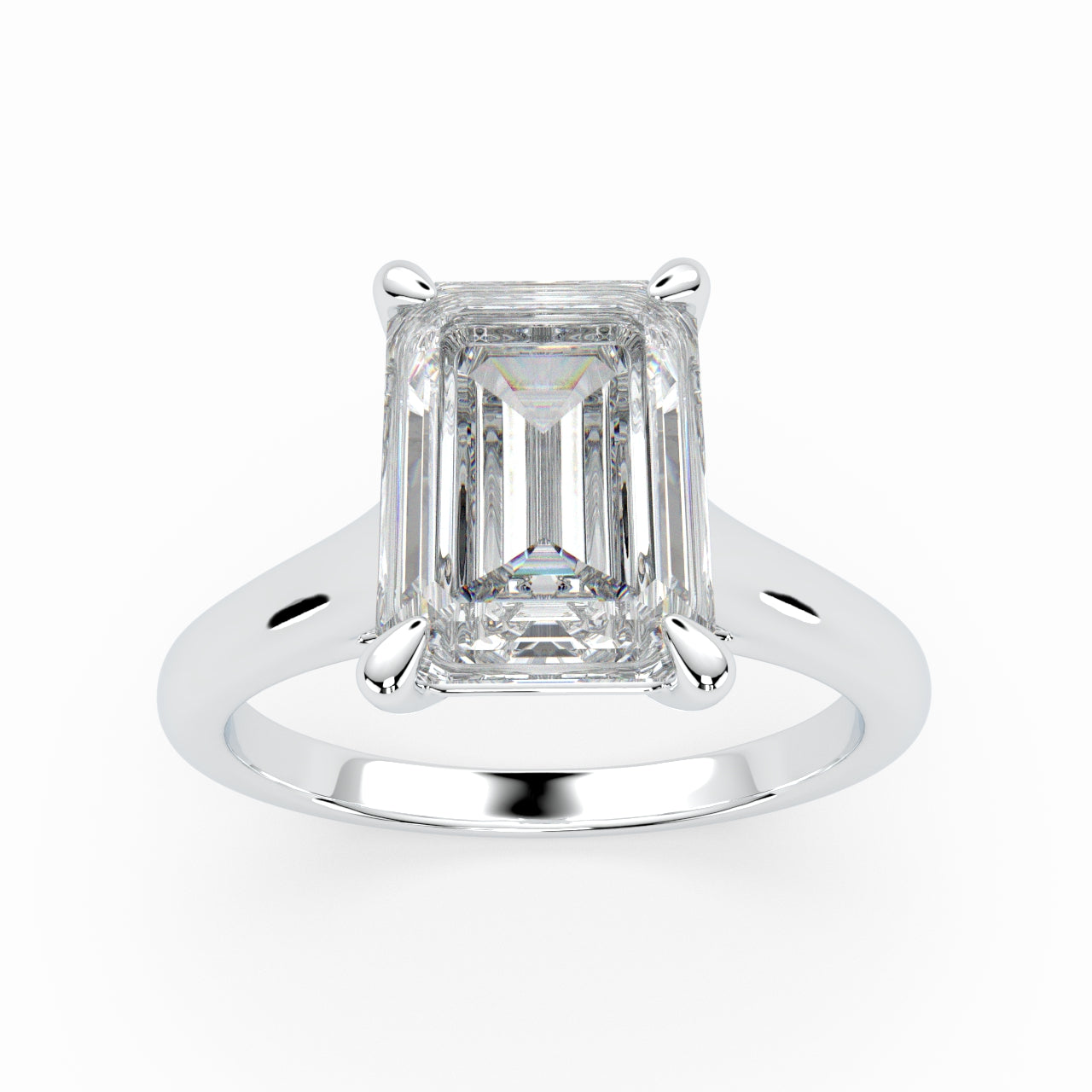 Radiant Cut Cathedral Solitaire Engagement Ring LR002Y