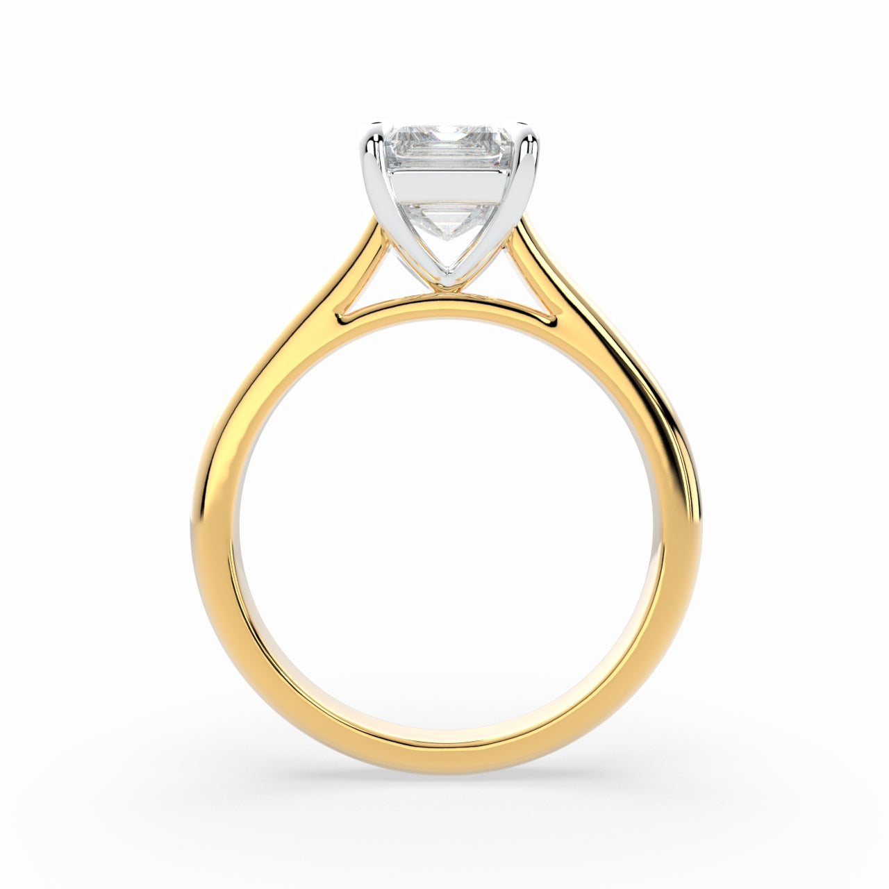 Radiant Cut Cathedral Solitaire Engagement Ring LR002Y