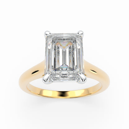 Emerald Cut Cathedral Solitaire Engagement Ring LR002W