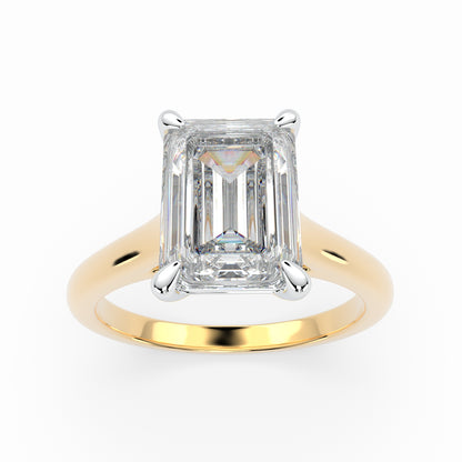 Radiant Cut Cathedral Solitaire Engagement Ring LR002Y