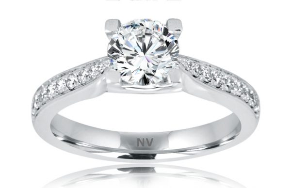 SOLITAIRE MULTI SET 18ct White Gold Ladies engagement ring